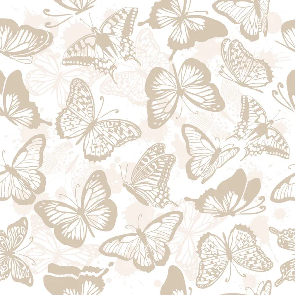 Ein nahtloser Hintergrund mit Schmetterlingen. Vintage-Hintergrund. Vektorillustration — Stockvektor