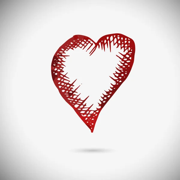 Сердце из каракулей. С Днем Святого Валентина. Векторная иллюстрация — стоковый вектор