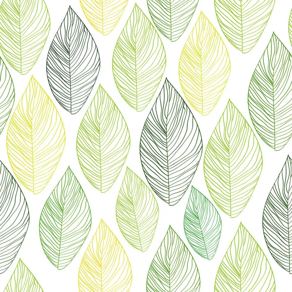 Graphic leaves seamless green pattern. vector illustration — Stock Vector