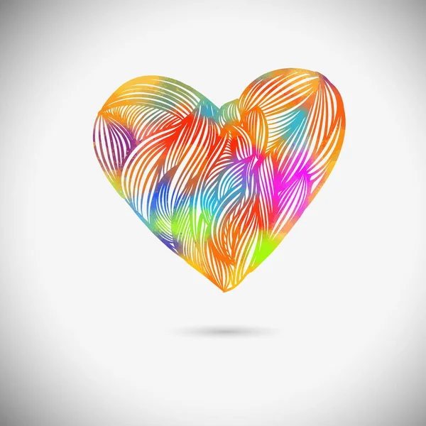 Colorful heart. Heart tattoo object. Valentine sign. Design element. Vector illustration. — Wektor stockowy