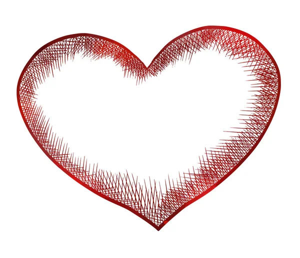 Coeur ombragé. Joyeuse Saint-Valentin. Illustration vectorielle — Image vectorielle