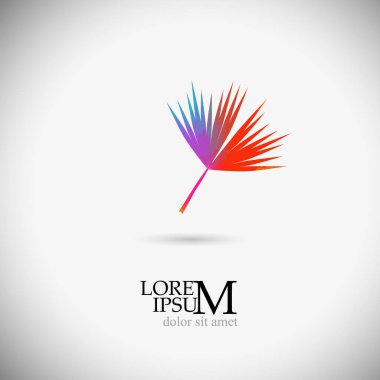 Logo renkli palmiye yaprağı. Vektör illüstrasyonu
