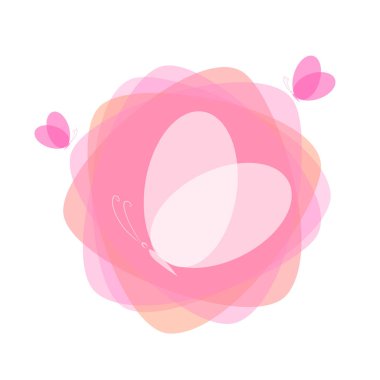 Sembol logosu kelebekleri. Kelebek kalbi. Vektör illüstrasyonu