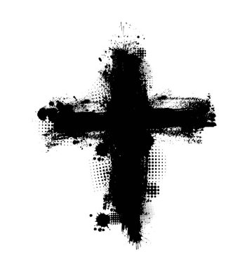 Siyah lekeli haç. Vektör illüstrasyonu