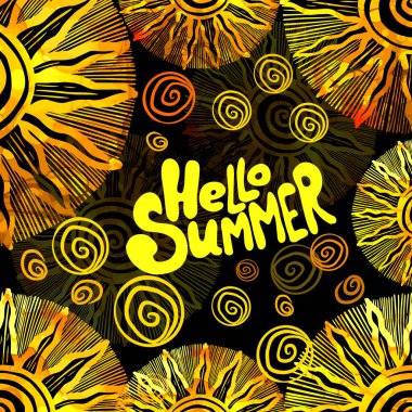 Vintage güneş objesi. Vektör illüstrasyonu