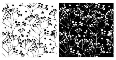 Seamless floral pattern, flowers of gypsophila clipart