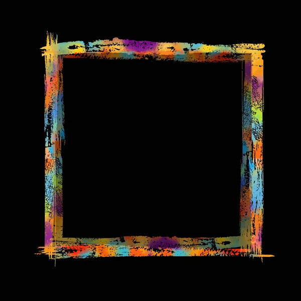 Vícebarevný rám s grunge kartáčem. Vektorová ilustrace — Stockový vektor