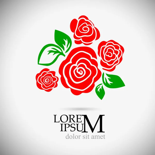 El logotipo es una rosa simple. Ilustración vectorial — Archivo Imágenes Vectoriales