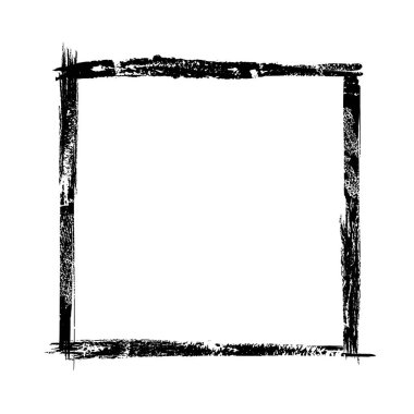kare çerçeve ve grunge fırçası. Vektör illüstrasyonu