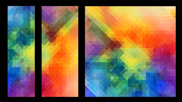 Fond multicolore abstrait à partir de carrés. Mosaïque arc-en-ciel. Illustration vectorielle — Image vectorielle