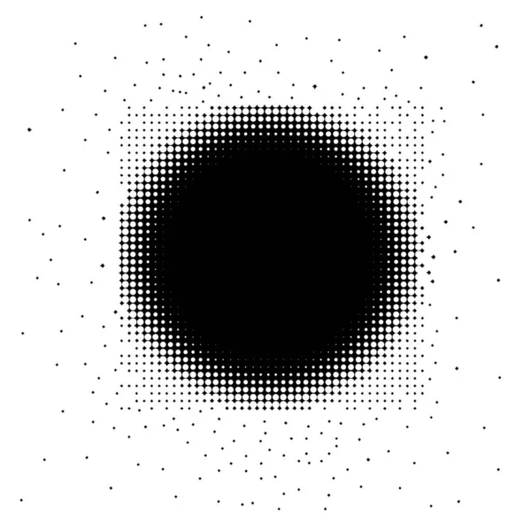 Marco redondo negro de medio tono. Ilustración vectorial — Archivo Imágenes Vectoriales