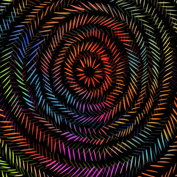 Círculos concéntricos líneas de eclosión fondo multicolor abstracto. Hinchando en círculo. Ilustración vectorial — Vector de stock