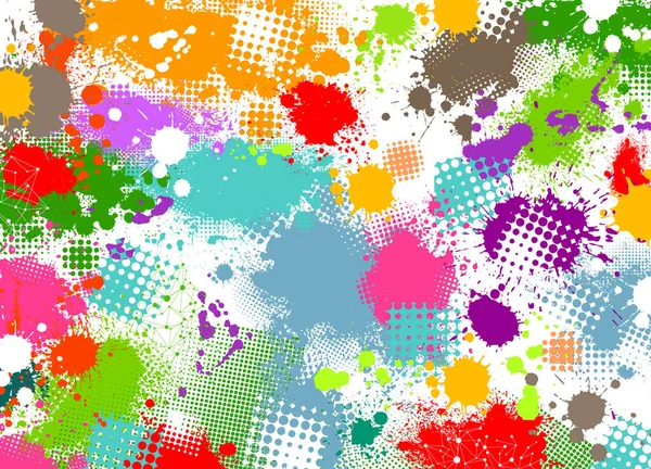Background Made Multicolored Paint Stains Vector — Stock Vector