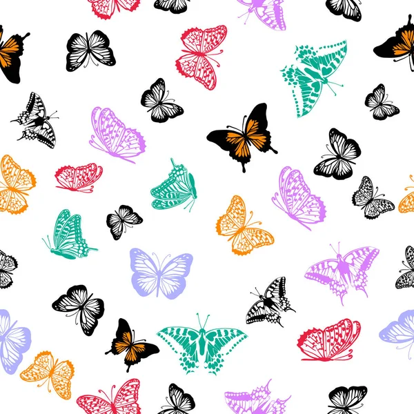 Butterflies Seamless Background Vector Illustration — Stock Vector