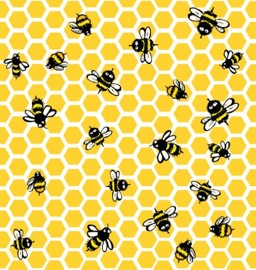 Kusursuz arka plan bal peteği. Vektör illüstrasyonu