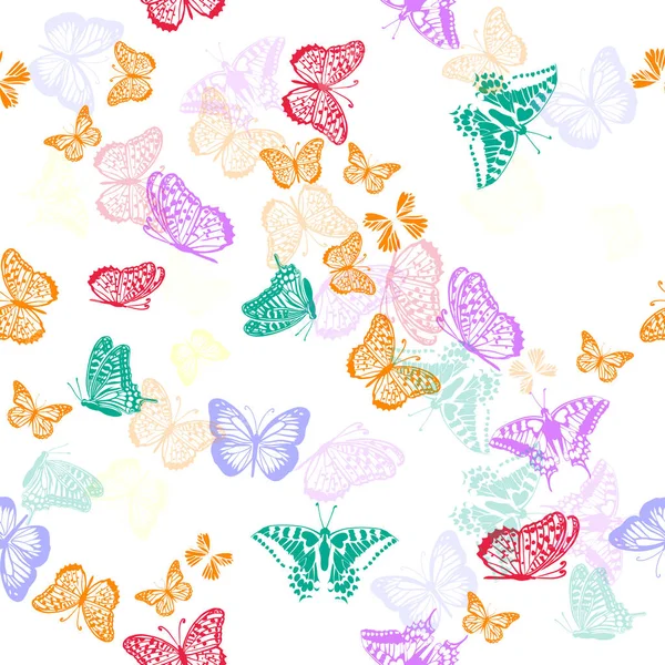 Papillons motif sans couture. Illustration vectorielle — Image vectorielle