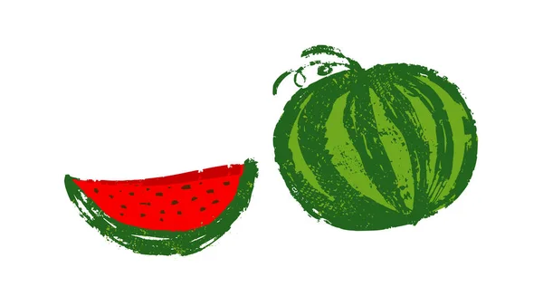 En bit vattenmelon. Vektorillustration — Stock vektor
