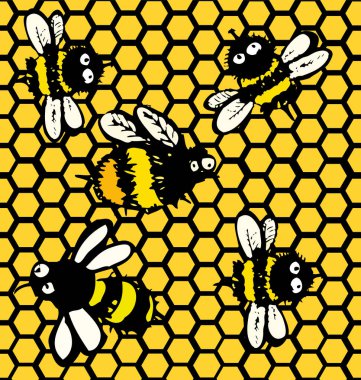 Kusursuz arka plan bal peteği. Vektör illüstrasyonu