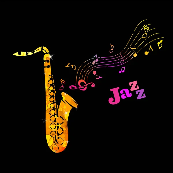 Goldenes abstraktes Saxophon. Vektorillustration — Stockvektor