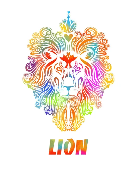 Шаблон эмблемы логотипа Льва для дизайна деловой или футболки. Смешанные СМИ. Векторный винтажный элемент дизайна. — стоковый вектор