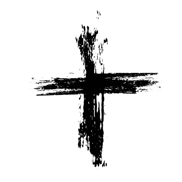 Schwarzes gepunktetes Kreuz. Vektorillustration — Stockvektor