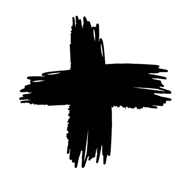 Black blotted cross. Vector illustration — Stock Vector