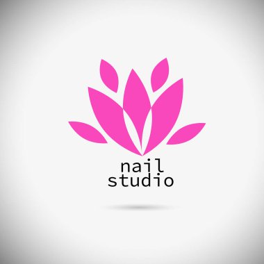 Logo manikür stüdyosu. Lotus çiçeği. Vektör illüstrasyonu