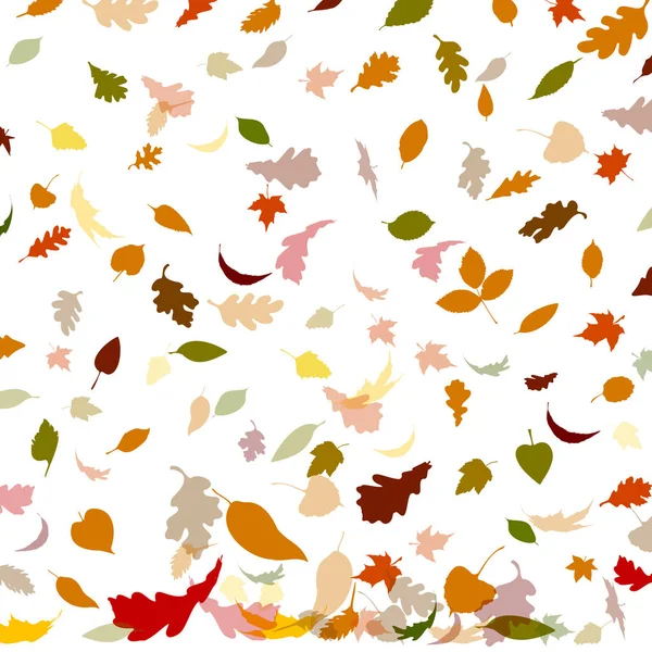 秋の葉の抽象化。秋の紅葉を背景に。ベクターイラスト — ストックベクタ