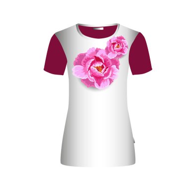 Şakayıklı tişört. Vektör illüstrasyonu