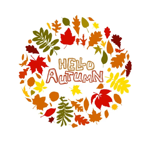 Astrazione di foglie di autunno. Ciao, autunno. Illustrazione vettoriale — Vettoriale Stock
