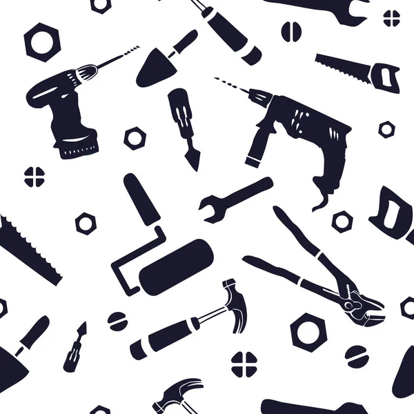 Outils de construction motif sans couture. Illustration vectorielle — Image vectorielle