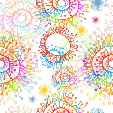 Dairelerin soyut, kusursuz arka planı. Kumaş için baskı. Vektör illüstrasyonu