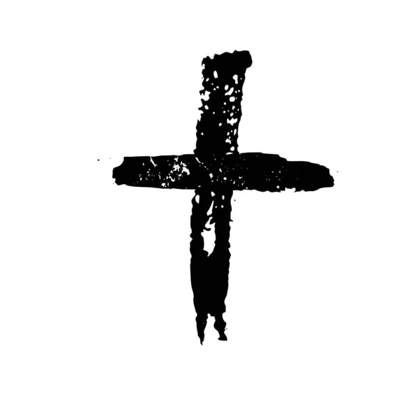 Black blotted cross. Vector illustration — Stock Vector