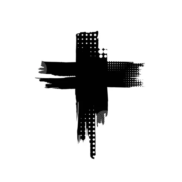 Croce nera cancellata. Illustrazione vettoriale — Vettoriale Stock