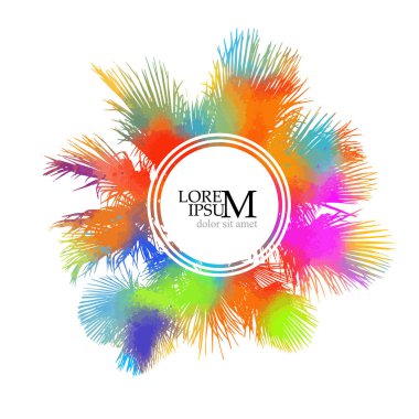 Palmiye yaprakları çerçevesi. Vektör illüstrasyonu