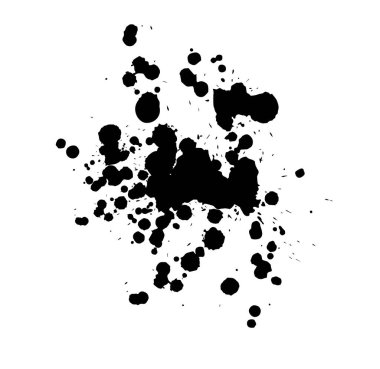 Grunge Tasarım Elementleri. Siyah lekeler. Fırça darbeleri. Vektör illüstrasyonu