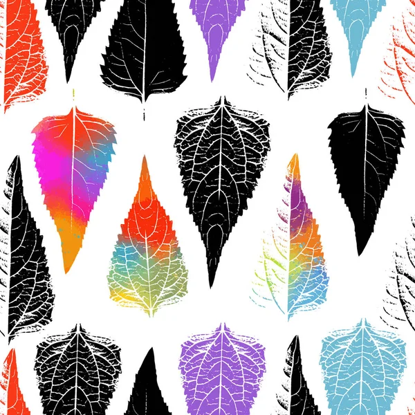 Fond sans couture feuilles multicolores automne. Illustration vectorielle — Image vectorielle