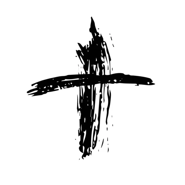 Μαύρος σταυρός. Εικονογράφηση διανύσματος — Διανυσματικό Αρχείο