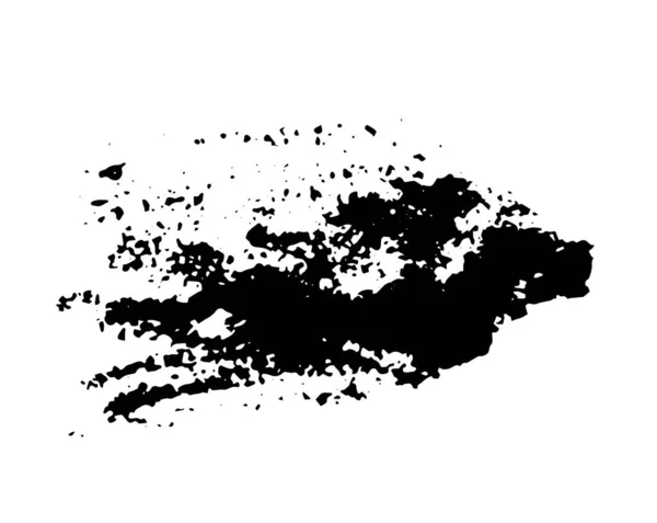 A festék fekete foltot hagy a hátterén. Grunge tervezési elem. Ecsetcsapás. Vektorillusztráció — Stock Vector