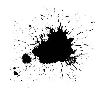 Boya lekeleri siyah lekeli arka plan. Grunge Tasarım Elemanı. Fırça darbeleri. Vektör illüstrasyonu