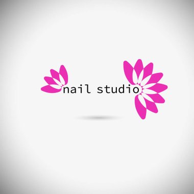Logo manikür stüdyosu. Lotus çiçeği. Vektör illüstrasyonu