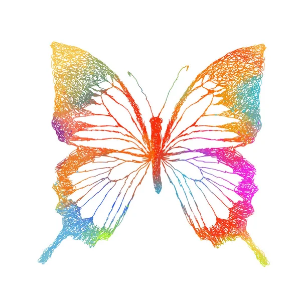 Abstrato borboletas multicoloridas. Manchas multicoloridas. Meios mistos. Ilustração vetorial —  Vetores de Stock