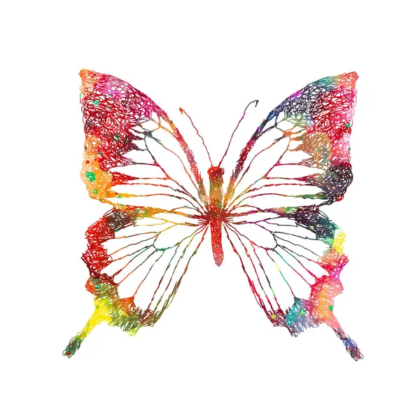Astrazione farfalle multicolore. Macchie multicolori. Tecnica mista. Illustrazione vettoriale — Vettoriale Stock