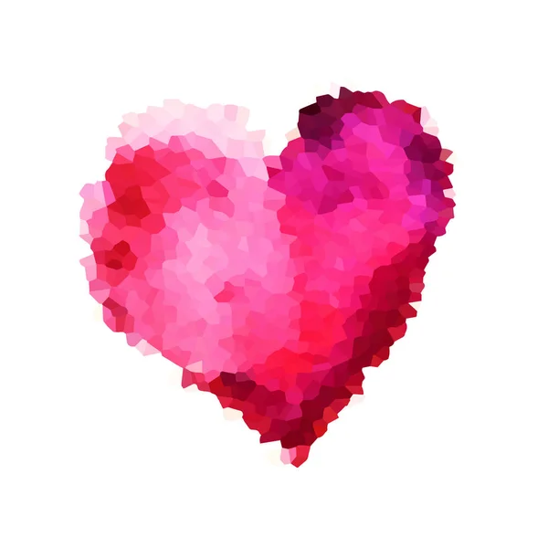 The heart is a mosaic. Watercolor. Happy Valentines Day. Vector illustration — Stock Vector