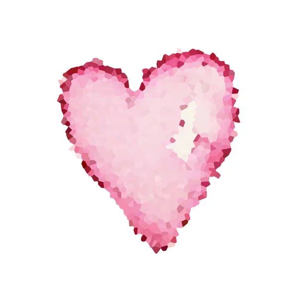 Cœur Est Une Mosaïque Aquarelle Joyeuse Saint Valentin Vecteur — Image vectorielle