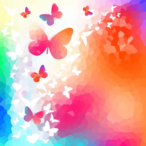 Beautiful Background Colorful Butterflies Vector Illustration — Stock Vector