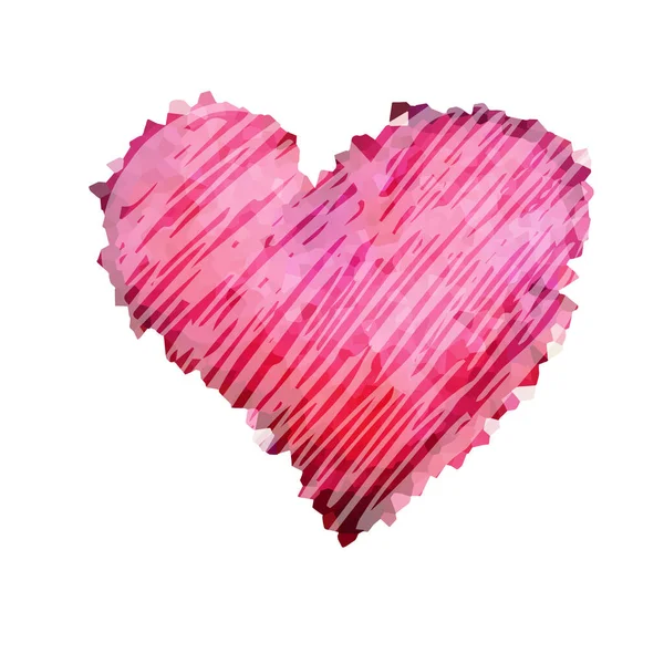 Cœur Est Une Mosaïque Aquarelle Joyeuse Saint Valentin Vecteur — Image vectorielle