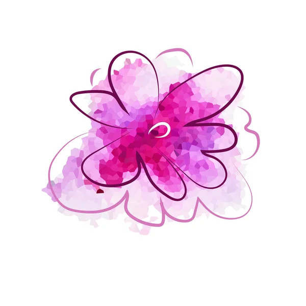 Krásná Růžová Akvarel Květina Vektor — Stockový vektor