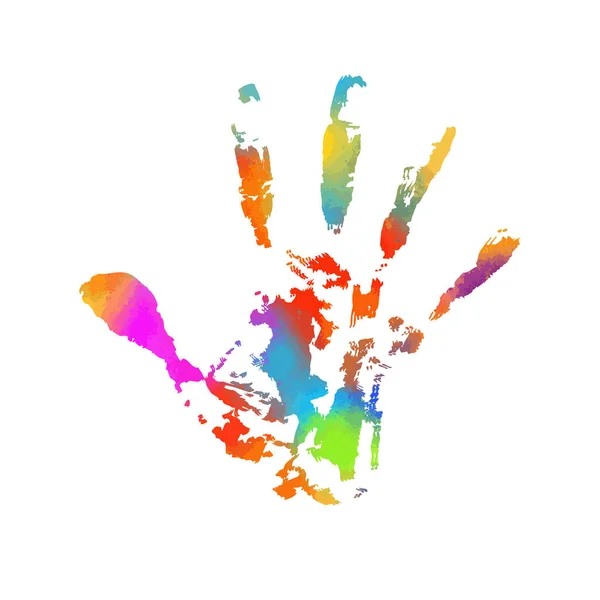 Multi Colored Handprint Vector Illustration — Stock Vector