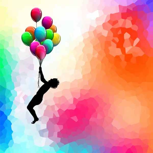 Herzlichen Glückwunsch Zum Geburtstag Luftballons Auf Einem Schönen Hintergrund Vektorillustration — Stockvektor